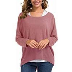 UGET Womens Oversized Baggy Loose Fitting Pullover